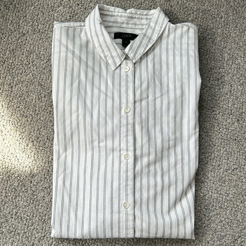J. Crew Long Sleeve Striped Cotton Tunic, Size 8